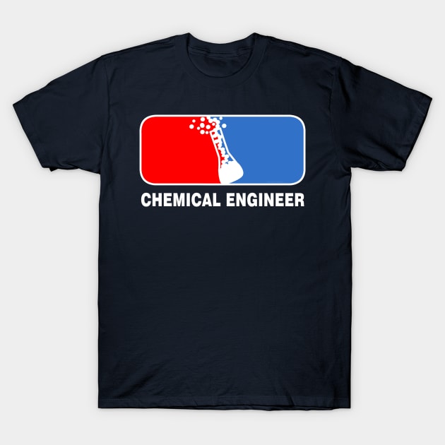 Chemical Engineer League White Text T-Shirt by Barthol Graphics